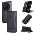 For vivo X200 Pro AZNS Magnetic Calf Texture Leather Phone Case(Black) - 1