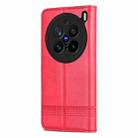 For vivo X200 Pro AZNS Magnetic Calf Texture Leather Phone Case(Red) - 3