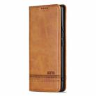 For vivo S20 AZNS Magnetic Calf Texture Leather Phone Case(Light Brown) - 2