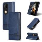 For vivo S20 AZNS Magnetic Calf Texture Leather Phone Case(Dark Blu) - 1