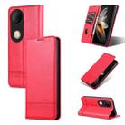 For vivo S20 AZNS Magnetic Calf Texture Leather Phone Case(Red) - 1