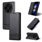 For vivo X200s AZNS Magnetic Calf Texture Leather Phone Case(Black) - 1