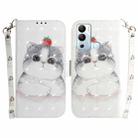 For Infinix Hot 12i 3D Colored Horizontal Flip Leather Phone Case(Cute Cat) - 1