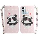 For Infinix Hot 12i 3D Colored Horizontal Flip Leather Phone Case(Heart Panda) - 1