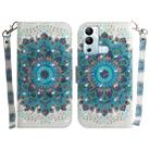 For Infinix Hot 12i 3D Colored Horizontal Flip Leather Phone Case(Peacock Wreath) - 1