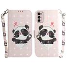 For Motorola Moto G42 3D Colored Horizontal Flip Leather Phone Case(Heart Panda) - 1