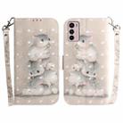 For Motorola Moto G42 3D Colored Horizontal Flip Leather Phone Case(Squirrels) - 1