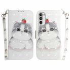 For Motorola Moto G52J Japan Version 3D Colored Horizontal Flip Leather Phone Case(Cute Cat) - 1