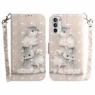 For Motorola Moto G52J Japan Version 3D Colored Horizontal Flip Leather Phone Case(Squirrels) - 1