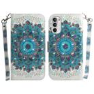 For Motorola Moto G52J Japan Version 3D Colored Horizontal Flip Leather Phone Case(Peacock Wreath) - 1