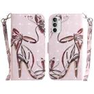 For Motorola Moto G52J Japan Version 3D Colored Horizontal Flip Leather Phone Case(Butterfly High-heeled) - 1