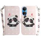 For Honor X7 3D Colored Horizontal Flip Leather Phone Case(Heart Panda) - 1