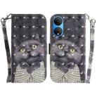 For Honor X7 3D Colored Horizontal Flip Leather Phone Case(Hug Cat) - 1