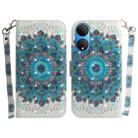 For Honor X7 3D Colored Horizontal Flip Leather Phone Case(Peacock Wreath) - 1