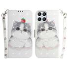 For Honor X8 3D Colored Horizontal Flip Leather Phone Case(Cute Cat) - 1