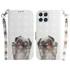 For Honor X8 3D Colored Horizontal Flip Leather Phone Case(Pug) - 1
