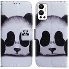 For Infinix Hot 12 Coloured Drawing Leather Phone Case(Panda) - 1