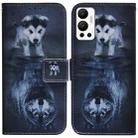 For Infinix Hot 12 Coloured Drawing Leather Phone Case(Wolf and Dog) - 1