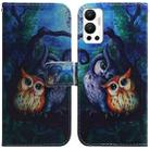 For Infinix Hot 12 Coloured Drawing Leather Phone Case(Oil Painting Owl) - 1