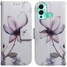 For Infinix Hot 12 Play Coloured Drawing Leather Phone Case(Magnolia Flower) - 1