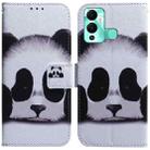 For Infinix Hot 12 Play Coloured Drawing Leather Phone Case(Panda) - 1