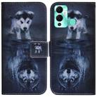 For Infinix Hot 12 Play Coloured Drawing Leather Phone Case(Wolf and Dog) - 1