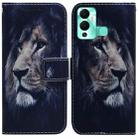 For Infinix Hot 12 Play Coloured Drawing Leather Phone Case(Lion) - 1