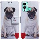 For Infinix Hot 12 Play Coloured Drawing Leather Phone Case(Pug) - 1