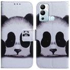 For Infinix Hot 12i Coloured Drawing Leather Phone Case(Panda) - 1