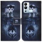 For Infinix Hot 12i Coloured Drawing Leather Phone Case(Wolf and Dog) - 1