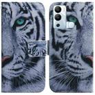 For Infinix Hot 12i Coloured Drawing Leather Phone Case(Tiger) - 1