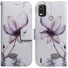 For Nokia C21 Plus Coloured Drawing Leather Phone Case(Magnolia Flower) - 1