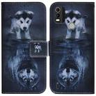 For Nokia C21 Plus Coloured Drawing Leather Phone Case(Wolf and Dog) - 1