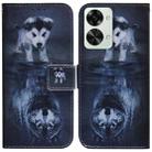 For OnePlus Nord 2T Coloured Drawing Leather Phone Case(Wolf and Dog) - 1