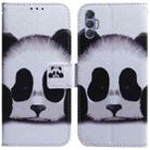 For Tecno Spark 8 Pro Coloured Drawing Leather Phone Case(Panda) - 1