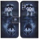 For Tecno Spark 8 Pro Coloured Drawing Leather Phone Case(Wolf and Dog) - 1