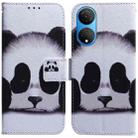 For Honor X7 Coloured Drawing Leather Phone Case(Panda) - 1