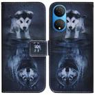 For Honor X7 Coloured Drawing Leather Phone Case(Wolf and Dog) - 1