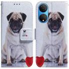 For Honor X7 Coloured Drawing Leather Phone Case(Pug) - 1