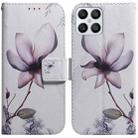 For Honor X8 Coloured Drawing Leather Phone Case(Magnolia Flower) - 1