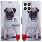 For Honor X8 Coloured Drawing Leather Phone Case(Pug) - 1