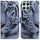 For Honor X8 Coloured Drawing Leather Phone Case(Tiger) - 1