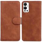 For Infinix Hot 12 Skin Feel Pure Color Flip Leather Phone Case(Brown) - 1