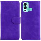 For Infinix Hot 12 Play Skin Feel Pure Color Flip Leather Phone Case(Purple) - 1
