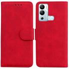 For Infinix Hot 12i Skin Feel Pure Color Flip Leather Phone Case(Red) - 1