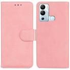 For Infinix Hot 12i Skin Feel Pure Color Flip Leather Phone Case(Pink) - 1