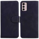 For Motorola Moto G42 Skin Feel Pure Color Flip Leather Phone Case(Black) - 1