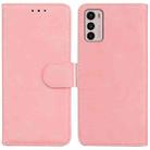 For Motorola Moto G42 Skin Feel Pure Color Flip Leather Phone Case(Pink) - 1