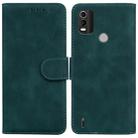 For Nokia C21 Plus Skin Feel Pure Color Flip Leather Phone Case(Green) - 1