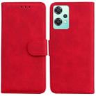 For OnePlus Nord CE 2 Lite 5G Skin Feel Pure Color Flip Leather Phone Case(Red) - 1